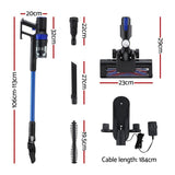 Darrahopens Appliances > Vacuum Cleaners > Vacuum Cleaner Accessories Devanti Stick Vacuum Cleaner Brushless Cordless 350W Blue