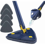 Darrahopens Appliances > Vacuum Cleaners > Vacuum Cleaner Accessories Dust Mop 360 Degree Rotating Floor Mop with 5 Cloths Blue