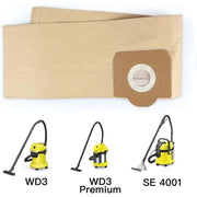 Darrahopens Appliances > Vacuum Cleaners > Vacuum Cleaner Accessories Karcher WD3 Vacuum Cleaner Bags, 5-Pack Compatible with WD3 WD3 Premium WD3200 WD3500P A2204 A2534 SE4001