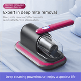 Darrahopens Appliances > Vacuum Cleaners > Vacuums 2-piece Home Cleaning  Bundle - Golden UV Mattress Mite Vacuum Cleaner & White Cordless Handheld Stick Vacuum Set, Wireless Rechargeable Home Car Pet Hair Cleaning Kit