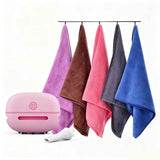 6-Piece Home Cleaning Kit - Pink Rechargeable Mini Desktop Vacuum Cleaner with 5 Reusable Microfiber Towels - USB Powered, Strong Suction, Lint-Free & Super Absorbent for Kitchen, Car, Office & Pet Hair