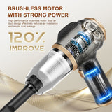 Darrahopens Appliances > Vacuum Cleaners > Vacuums 8-piece  Black Handheld Cordless Vacuum Cleaner & Air Duster 2-in-1(2 x 1500mAh), Portable Car and Home Cleaning Vacuum with Digital Display