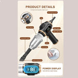 Darrahopens Appliances > Vacuum Cleaners > Vacuums 8-piece  Black Handheld Cordless Vacuum Cleaner & Air Duster 2-in-1(2 x 1500mAh), Portable Car and Home Cleaning Vacuum with Digital Display