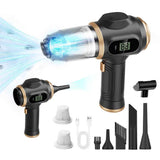 Darrahopens Appliances > Vacuum Cleaners > Vacuums 8-piece Black Handheld Cordless Vacuum Cleaner & Air Duster 2-in-1(2 x 2000mAh), Portable Car and Home Cleaning Vacuum with Digital Display