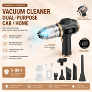 Darrahopens Appliances > Vacuum Cleaners > Vacuums 8-piece Black Handheld Cordless Vacuum Cleaner & Air Duster 2-in-1(2 x 2000mAh), Portable Car and Home Cleaning Vacuum with Digital Display