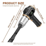 Darrahopens Appliances > Vacuum Cleaners > Vacuums 8-piece Black Handheld Cordless Vacuum Cleaner & Air Duster 2-in-1(2 x 2000mAh), Portable Car and Home Cleaning Vacuum with Digital Display