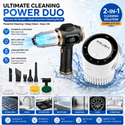 Darrahopens Appliances > Vacuum Cleaners > Vacuums Black and White Cordless 2-in-1 Cleaning Kit  Vacuum cleaner(2 x 2000mAh) and Spin Scrubber Set（Includes three types of brush heads） for Home Car Kitchen Bathroom Cleaning