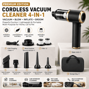 Darrahopens Appliances > Vacuum Cleaners > Vacuums Black Handheld Cordless set   Vacuum Cleaner Air Duster 4-in-1 Mini Vacuum Blower Rechargeable Portable Auto Home Cleaning Tool with Storage Case