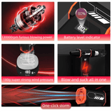 Darrahopens Appliances > Vacuum Cleaners > Vacuums Black  High-speed Handheld Turbo Vacuum and Blower set– ABS Portable Multifunction Duster – 130000 RPM, 8000Pa Suction, 180g Air Pressure, Quick Charge, Multi-Scenario Cleaning for Home, Car, Electronics