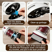 Darrahopens Appliances > Vacuum Cleaners > Vacuums Desk Vacuum Cleaner, Type-c Rechargeable Mini Vacuum Cleaner - Cordless Desk with Flat Nozzle & Brush Attachment | for Keyboard Crumbs, Pet Hair, Paper Scraps （purple）