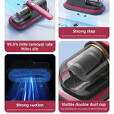 Darrahopens Appliances > Vacuum Cleaners > Vacuums Home Handheld Dust Mite Vacuum Cleaner, High-Frequency Dual-Beating + UV Sterilization, Cordless Portable Dust Mite Remover for Mattresses and Sofas, Cordless Portable Dust Mite Remover for Mattresses and Sofas - Red