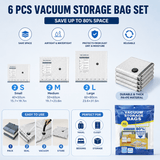 Darrahopens Appliances > Vacuum Cleaners > Vacuums Portable Cordless Handheld Vacuum Cleaner & 6-piece Vacuum Storage Bag Set, 4-in-1 Air Duster, Vacuum Pump and Suction Cleaner with Reusable Compression Bags for Home and Travel