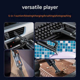 Darrahopens Appliances > Vacuum Cleaners > Vacuums Silver and Orange Cordless Handheld Vacuum Cleaner 17000Pa High Suction Portable Rechargeable 5 in 1 Car Home Cleaning Device Multi Function Dust Removal Tool Lightweight Easy Clean ECO MAX Modes
