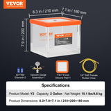 Darrahopens Appliances > Vacuum Cleaners > Vacuums VEVOR 2 Gallon Vacuum Chamber, Upgraded Multipurpose Acrylic Vacuum Degassing Chamber, Transparent Vacuum Chamber, for Resin Degassing, Silica Gel Degassing, Gypsum Degassing and Vacuum Extraction