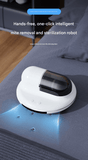 White Automatic Intelligent Walking Mite Removal Robot - UV Sterilisation, High Frequency Beating, Strong Suction, Wireless Rechargeable Bed Vacuum for Mattress, Sofa, Carpet, Pet Hair