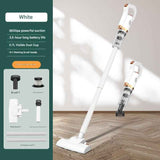 Darrahopens Appliances > Vacuum Cleaners > Vacuums White Cordless Handheld Vacuum Cleaner - 8500Pa Powerful Suction, 700mL Dust Cup, USB Rechargeable with 2000mAh Battery, 3 Brush Heads, 2 Extension Rods, Lightweight Stick Vacuum for Home, Car, Pet Hair, Carpet and Hardwood Floor Cleaning