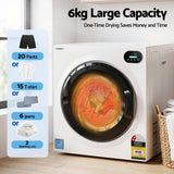 Darrahopens Appliances > Washers, Dryers & Irons > Dryers Devanti 6kg Tumble Dryer, Intelligent Touch Screen Clothes Dryer with 4 Drying Modes Stainless Steel Drum, 54x60x67.5cm