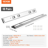 Darrahopens Appliances > Washers, Dryers & Irons > Dryers VEVOR 10 Pairs of 558.8mm Drawer Slides Side Mount Rails, Heavy Duty Full Extension Steel Track, Soft-Close Noiseless Guide Glides Cabinet Kitchen Runners with Ball Bearing, 100 Lbs Load Capacity