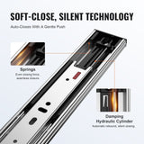 Darrahopens Appliances > Washers, Dryers & Irons > Dryers VEVOR 10 Pairs of 558.8mm Drawer Slides Side Mount Rails, Heavy Duty Full Extension Steel Track, Soft-Close Noiseless Guide Glides Cabinet Kitchen Runners with Ball Bearing, 100 Lbs Load Capacity