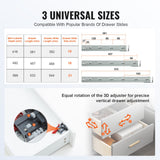 Darrahopens Appliances > Washers, Dryers & Irons > Dryers VEVOR 6 Pairs of 457.2mm Drawer Bottom Side Mount Rails, Heavy Duty Full Ball Bearing Extension Steel Track, Soft-Close Noiseless Guide Glides Cabinet Kitchen Runners with Locking Mechanism, 100 Lbs