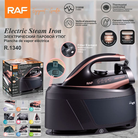 Darrahopens Appliances > Washers, Dryers & Irons > Irons & Ironing Systems Professional Steam Station Iron with Ceramic Soleplate and Large Water Tank for Fast Wrinkle Removal on All Fabrics at Home (Black)