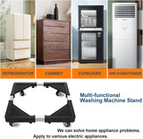 Darrahopens Appliances > Washers, Dryers & Irons > Washing Machines Adjustable Appliance Dolly Stand with 4 Locking Wheels – Expandable Base from 16.9 to 25.6 Inch, Heavy-Duty Furniture Moving Cart for Refrigerator, Washer, Cabinet, Air Conditioner (Black)