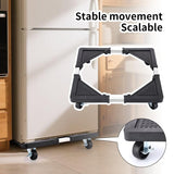 Darrahopens Appliances > Washers, Dryers & Irons > Washing Machines Adjustable Appliance Dolly Stand with 4 Locking Wheels – Expandable Base from 16.9 to 25.6 Inch, Heavy-Duty Furniture Moving Cart for Refrigerator, Washer, Cabinet, Air Conditioner (Black)