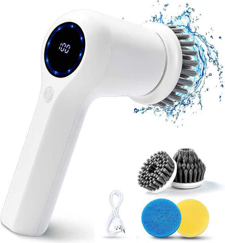 Darrahopens Appliances > Washers, Dryers & Irons > Washing Machines Cordless Electric cleaning brush spin scrubber with 4 replaceable heads for kitchen & bathroom