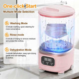 Darrahopens Appliances > Washers, Dryers & Irons > Washing Machines Portable Mini Washing Machine with Spin Dry & UV Sterilization – 3L Capacity, Wash, Rinse, Dehydrate, and Disinfect in One, Ideal for Underwear, Socks, Baby Clothes (Pink)