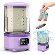 Darrahopens Appliances > Washers, Dryers & Irons > Washing Machines Portable Mini Washing Machine with Spin Dry & UV Sterilization – 3L Capacity, Wash, Rinse, Dehydrate, and Disinfect in One, Ideal for Underwear, Socks, Baby Clothes (Purple)