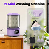 Darrahopens Appliances > Washers, Dryers & Irons > Washing Machines Portable Mini Washing Machine with Spin Dry & UV Sterilization – 3L Capacity, Wash, Rinse, Dehydrate, and Disinfect in One, Ideal for Underwear, Socks, Baby Clothes (Purple)
