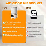 Darrahopens Appliances > Washers, Dryers & Irons > Washing Machines Portable Mini Washing Machine with Spin Dry & UV Sterilization – 3L Capacity, Wash, Rinse, Dehydrate, and Disinfect in One, Ideal for Underwear, Socks, Baby Clothes (White)