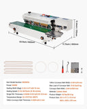Darrahopens Appliances > Washers, Dryers & Irons > Washing Machines VEVOR Continuous Bag Band Sealing Machine, 6-12 mm Seal Width, Horizontal Band Sealer Machine with Digital Temperature Control, Bag Sealer for 0.02-0.8 mm Plastic Bags Films with Inflation Function