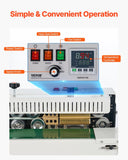 Darrahopens Appliances > Washers, Dryers & Irons > Washing Machines VEVOR Continuous Bag Band Sealing Machine, 6-12 mm Seal Width, Horizontal Band Sealer Machine with Digital Temperature Control, Bag Sealer for 0.02-0.8 mm Plastic Bags Films with Inflation Function