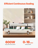 Darrahopens Appliances > Washers, Dryers & Irons > Washing Machines VEVOR Continuous Bag Band Sealing Machine, 6-12 mm Seal Width, Horizontal Band Sealer Machine with Digital Temperature Control, Bag Sealer for 0.02-0.8 mm Plastic Bags Films with Inflation Function