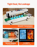 Darrahopens Appliances > Washers, Dryers & Irons > Washing Machines VEVOR Continuous Bag Band Sealing Machine, 6-12 mm Seal Width, Horizontal Band Sealer Machine with Digital Temperature Control, Bag Sealer for 0.02-0.8 mm Plastic Bags Films with Inflation Function