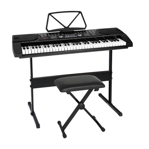 Darrahopens Audio & Video > Musical Instrument & Accessories Alpha 61 Keys Electronic Piano Keyboard Digital Electric w/ Stand Stool Black