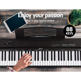 Darrahopens Audio & Video > Musical Instrument & Accessories Alpha 88 Keys Electronic Piano Keyboard Digital Electric w/ Stand Stool Pedal