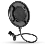 Darrahopens Audio & Video > Musical Instrument & Accessories > Audio Accessories 2-layer  Anti spray net for Other Mic, Upgraded Metal Microphone Pop Filter Windscreen with Flexible 360°Gooseneck