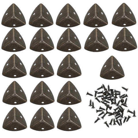 Darrahopens Audio & Video > Musical Instrument & Accessories > Audio Accessories 20pcs Antique Metal Furniture Corner Protectors - Triangle Alloy Desk & Box Corner Guards
