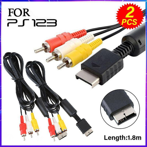 Darrahopens Audio & Video > Musical Instrument & Accessories > Audio Accessories 2PCS 1.8M RCA AV Cable for Sony PlayStation PS1 PS2 PS3 Audio Video Cord