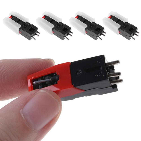 Darrahopens Audio & Video > Musical Instrument & Accessories > Audio Accessories 4Pcs Replacement Turntable Diamond Stylus Needle for LP Record Player Phono Ceramic Cartridge