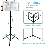 Darrahopens Audio & Video > Musical Instrument & Accessories > Audio Accessories {CA}Adjustable Music Stand, Portable Foldable Metal Stand with Carrying Bag, Lightweight for Storage or Travel, Black