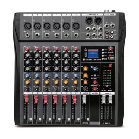 Darrahopens Audio & Video > Musical Instrument & Accessories > Audio Accessories Hridz 6 Channels Bluetooth Mixer DJ Live Studio Audio Mixer USB Console Amplifier AUX