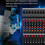 Darrahopens Audio & Video > Musical Instrument & Accessories > Audio Accessories Hridz CT-80S Professional Audio Mixer – 8 Channels Bluetooth USB Mixer with Effects, 48V Phantom Power, and Built-in Sound Card, 8 Channels Audio Sound Mixer Mixing DJ Console USB with 48V Phantom Power