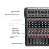 Darrahopens Audio & Video > Musical Instrument & Accessories > Audio Accessories Hridz CT-80S Professional Audio Mixer – 8 Channels Bluetooth USB Mixer with Effects, 48V Phantom Power, and Built-in Sound Card, 8 Channels Audio Sound Mixer Mixing DJ Console USB with 48V Phantom Power
