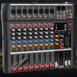 Darrahopens Audio & Video > Musical Instrument & Accessories > Audio Accessories Hridz CT-80S Professional Audio Mixer – 8 Channels Bluetooth USB Mixer with Effects, 48V Phantom Power, and Built-in Sound Card, 8 Channels Audio Sound Mixer Mixing DJ Console USB with 48V Phantom Power