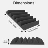 Darrahopens Audio & Video > Musical Instrument & Accessories > Audio Accessories JBER Acoustic Panels Foam Wedges 24pcs 30x30x5cm for Soundproof Padding Wall