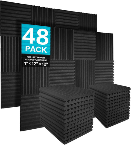 Darrahopens Audio & Video > Musical Instrument & Accessories > Audio Accessories JBER Acoustic Panels  Foam Wedges 48pcs 30x30x2.5cm for Soundproof Padding Wall