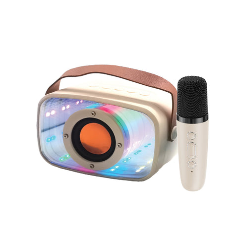 Darrahopens Audio & Video > Musical Instrument & Accessories > Audio Accessories Laser Infinity Karaoke Speaker with Wireless Mic